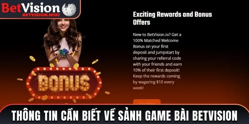 Thông tin cần biết về sảnh game bài Betvision