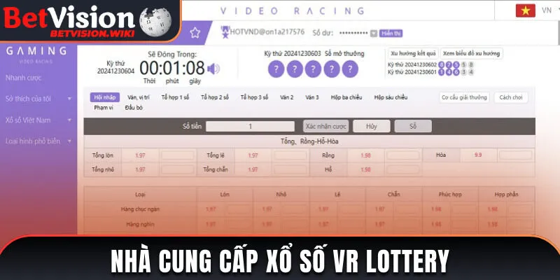VR Lottery một trong những nhà cung cấp Xổ Số uy tín